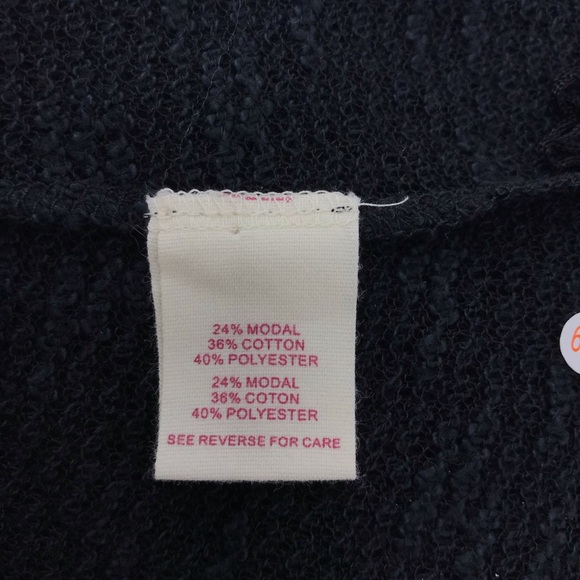 Free People Black Knit Fringe Short Sleeve Top - Picture 6 of 7